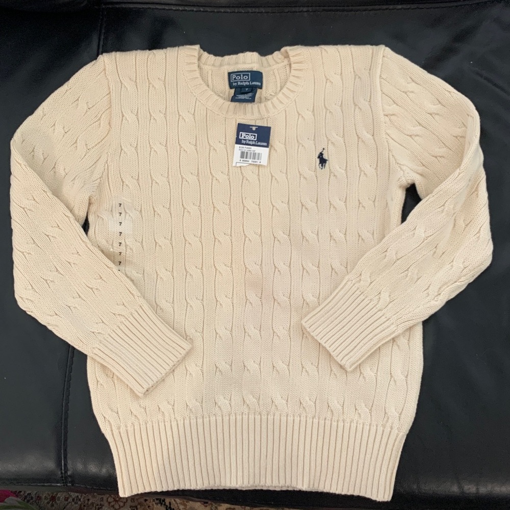 🎈NWT POLO by Ralph Lauren sweater
Size Boys 7 in cream color